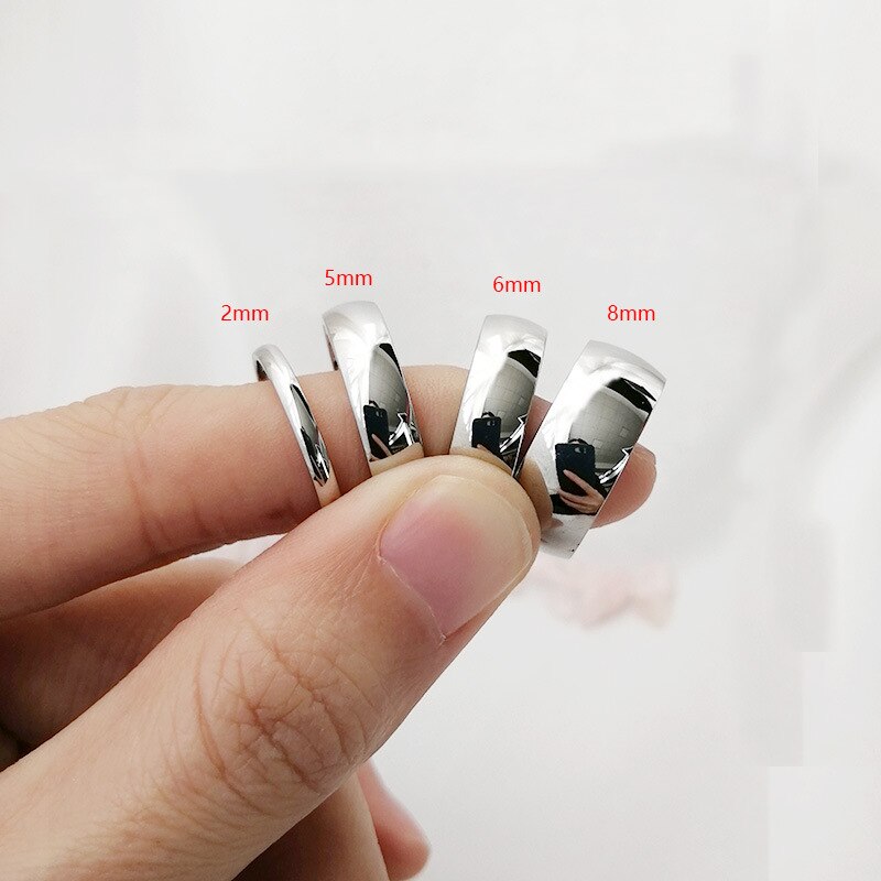 2/5/6/8mm piccolo Mini colore argento acciaio inossidabile anelli da donna semplici gioielli di moda formato usa 3 4 5 6 7 8 9 10 11 12