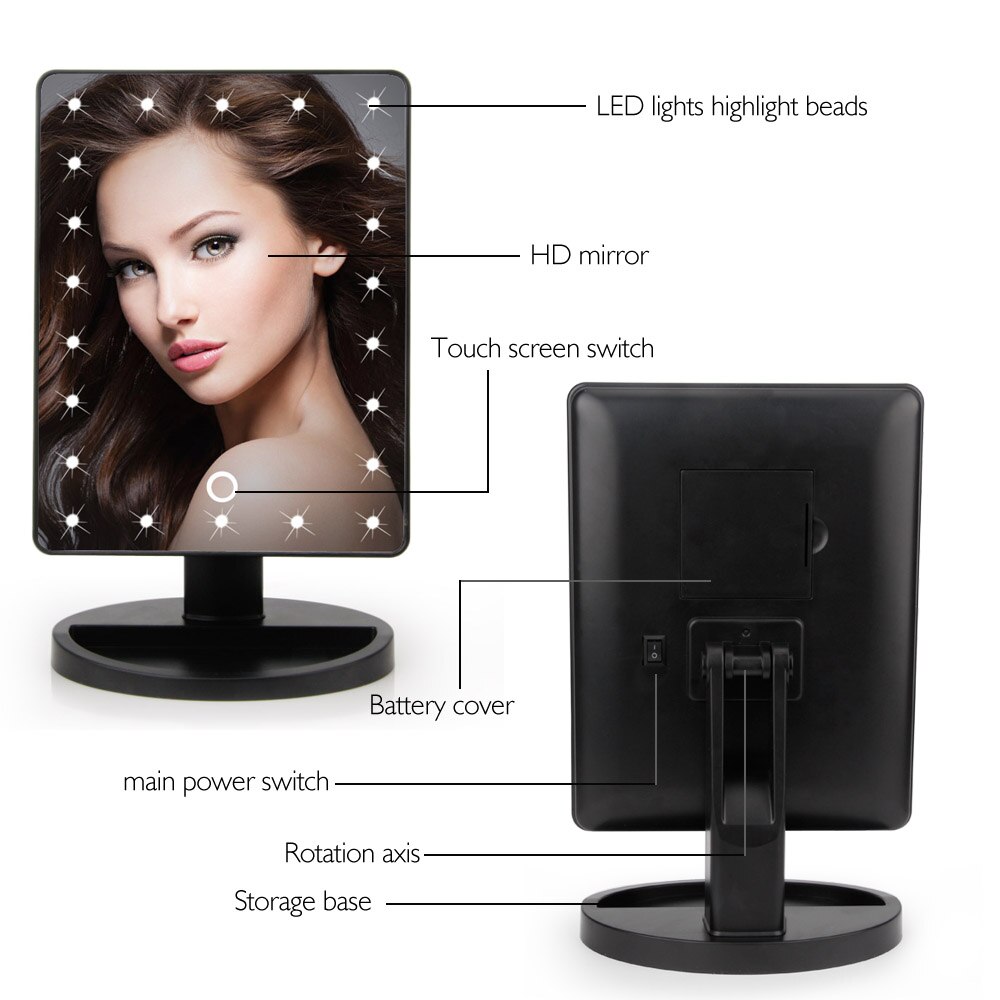 Special Offer Vanity Makeup Mirror 16/22 LED Light Touch Screen Beauty Adjustable Countertop Cosmetics 10x Magnifying Mirror
