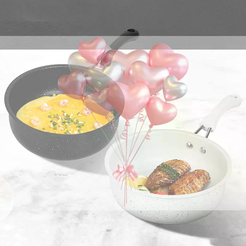 Jævn varme mini stegepande hurtig opvarmning turmalinbelægning omeletpande multifunktionel fortykket nonstick pande 1pc