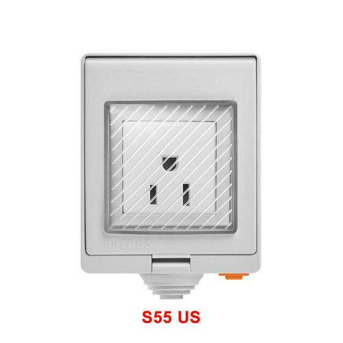 SONOFF S55 Wi-Fi Smart IP55 prise de étanche pour Android IOS pour Google Wifi commutateur maison interrupteur mural automatisation intelligente: US MODEL