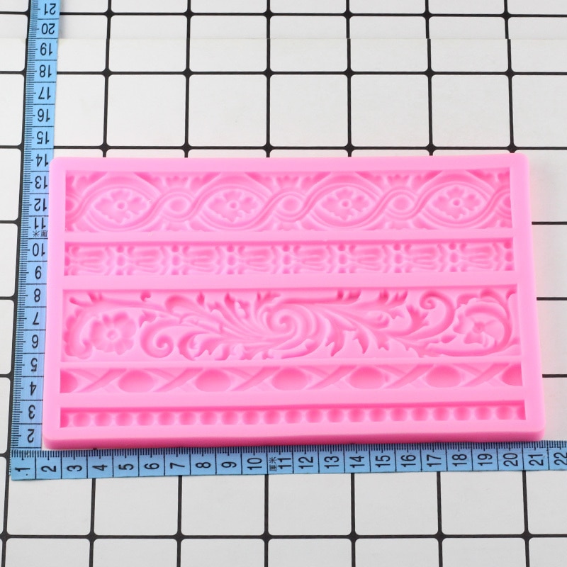 3D Border European Relief Silicone Mould Fondant Cake Decorating Baking Tools Sugar Craft Chocolate Gumpaste Candy Clay Moulds
