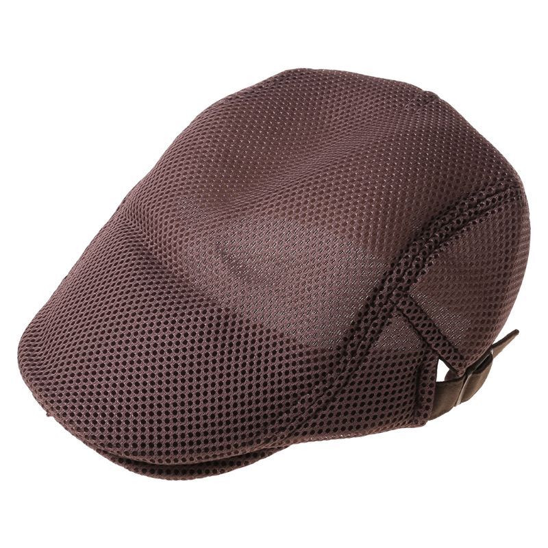 Sombrero de pico de pato de verano de malla transpirable para hombre, gorra de boina de hiedra, gorra plana de Cabbie suave