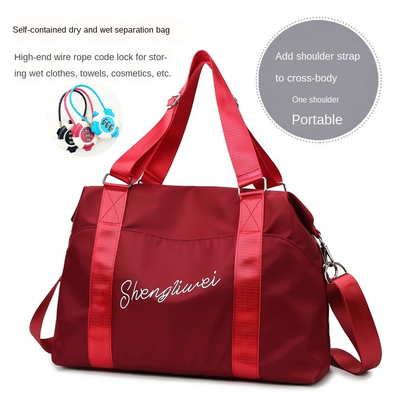 Di viaggio On-Line Rosso Tirare Asta Borsa Da Viaggio Leggero Grande Capacità Extra Large Borsa Da Palestra Sport Femminile Sacchetto Dei Bagagli Tote borsa: Little red wine