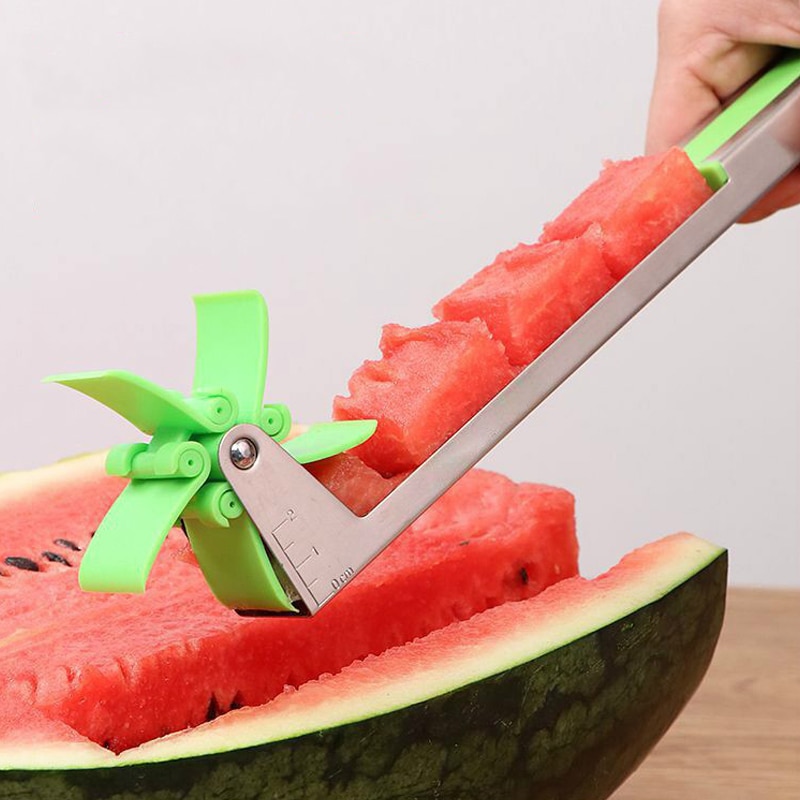Watermeloen Slicer Cutter Tang Corer Fruit Meloen Rvs Gereedschap Watermeloen Cut Verfrissende Watermeloen Cubes Keuken
