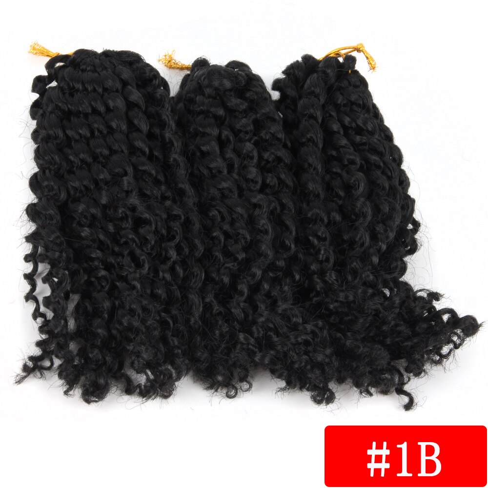 Pageup Marley Braids Hair For Women Ombre 1B/Blue 8 Inch Synthetic Crochet Braids Braiding Hair Extensions 3Pcs/Pac: 1B