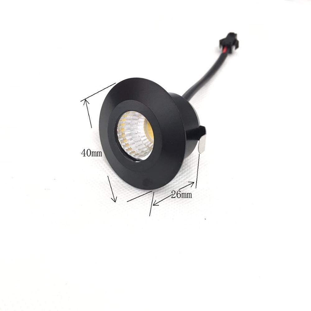 1pcs balck fram blue color Mini LED Downlights 3.5W 39mm 100V-240V Jewelry Display Ceiling spots Recessed Cabinet Spot Lamp