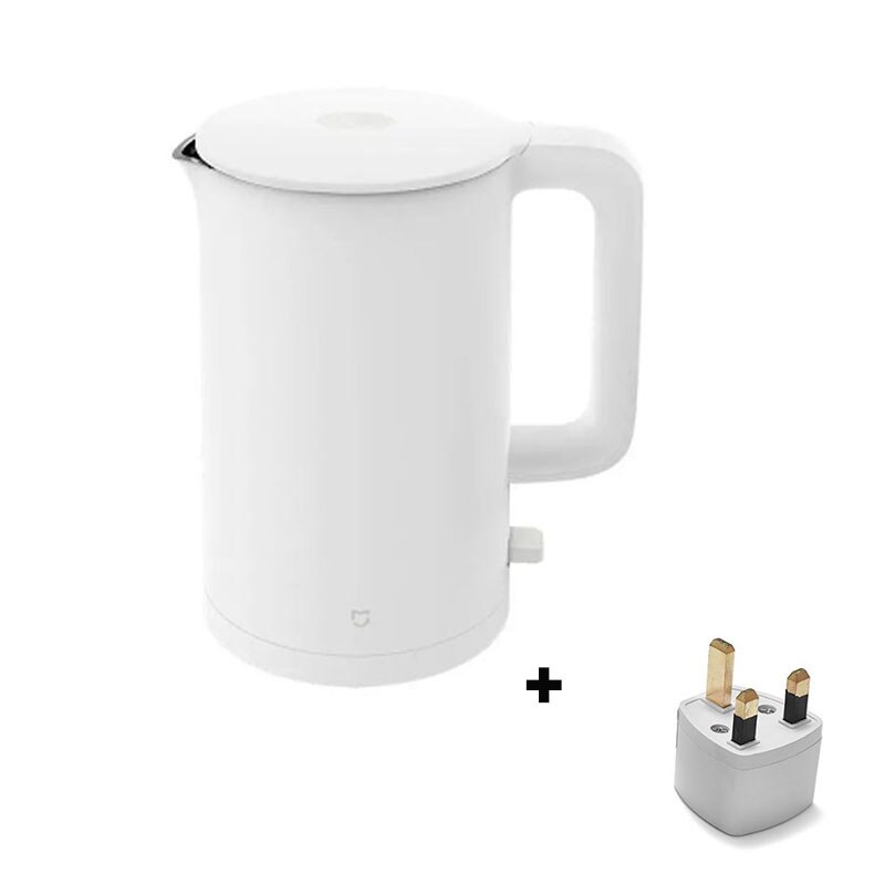 Original XiaoMi Mijia Mi 1A 1.5L Electric Kettle Stainless Steel Fast Boiling 1800W Tea Pot Intelligent Temperature Control: add UK Adapter