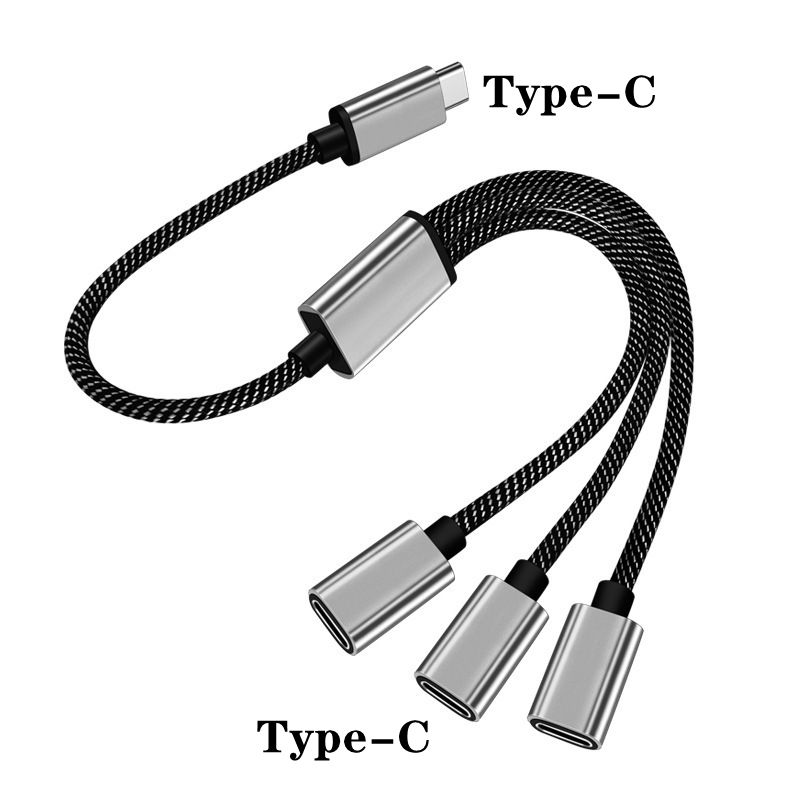 Przedłużacz koncentratora USB typu C 4-portowy rozdzielacz kabla USB OTG Szybki adapter transferu Przenośny konwerter do komputera PC Laptop Macbook Pro: czarny