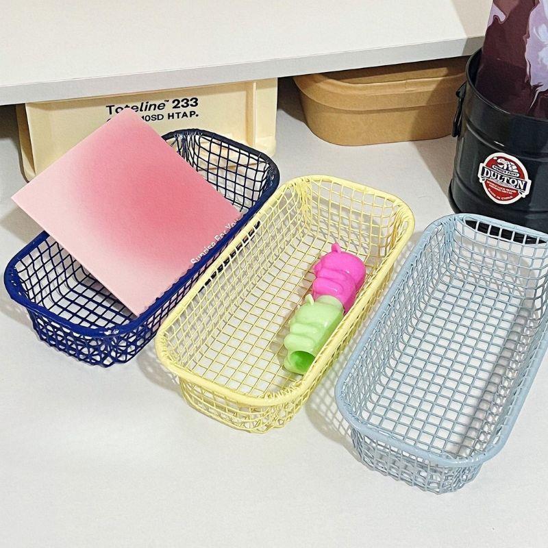 eins Schreibtisch Lager Kasten Metall Lagerung Korb Schreibtisch Kleinigkeiten Organizer Korb Photocards fallen Büro Schreibwaren Hause Liefert