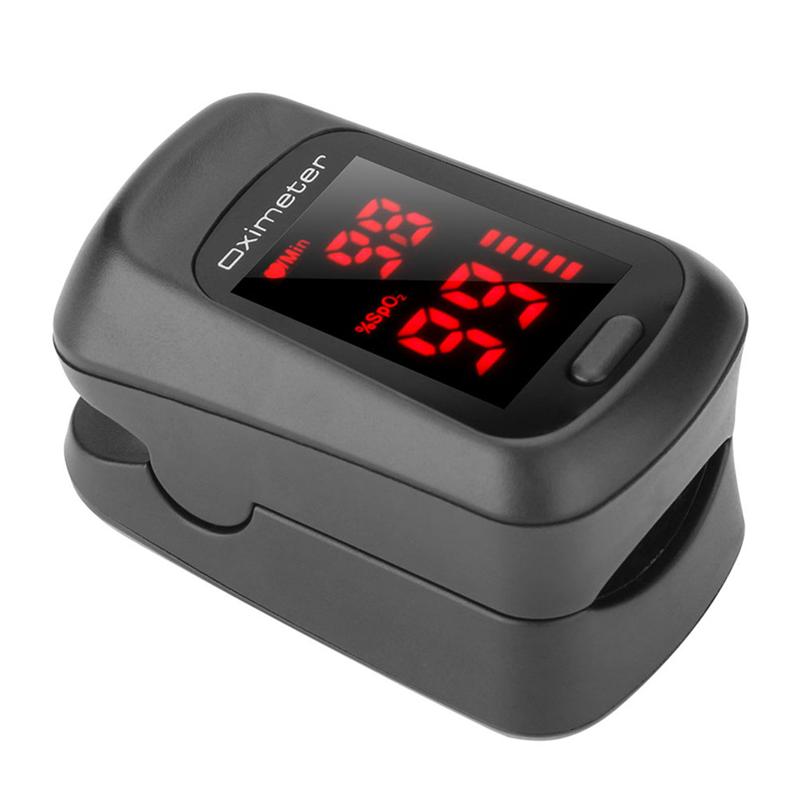Digital Pulse Oximeter LED Oximetro Blood Oxygen Heart Rate Monitor SpO2 Health Monitors Oximetro De Dedo Health Care Oximeter: Black