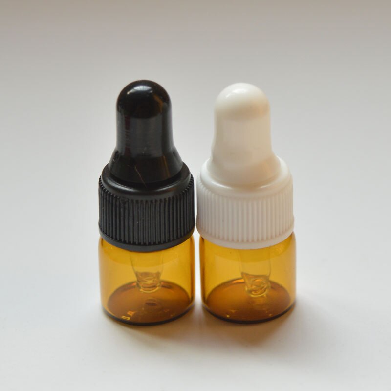 5pcs Small 1ml Amber Glass Bottle Sample Vial For Essential Oil Perfume 1ml Tiny Portable Bottle