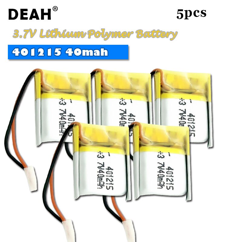 5-100Pc 3.7V Lipo Cellen 401215 40Mah Lithium Polymer Oplaadbare Batterij Voor MP3 MP4 Gps Bluetooth speaker Headset Selfie Stok: 5PCS 401215