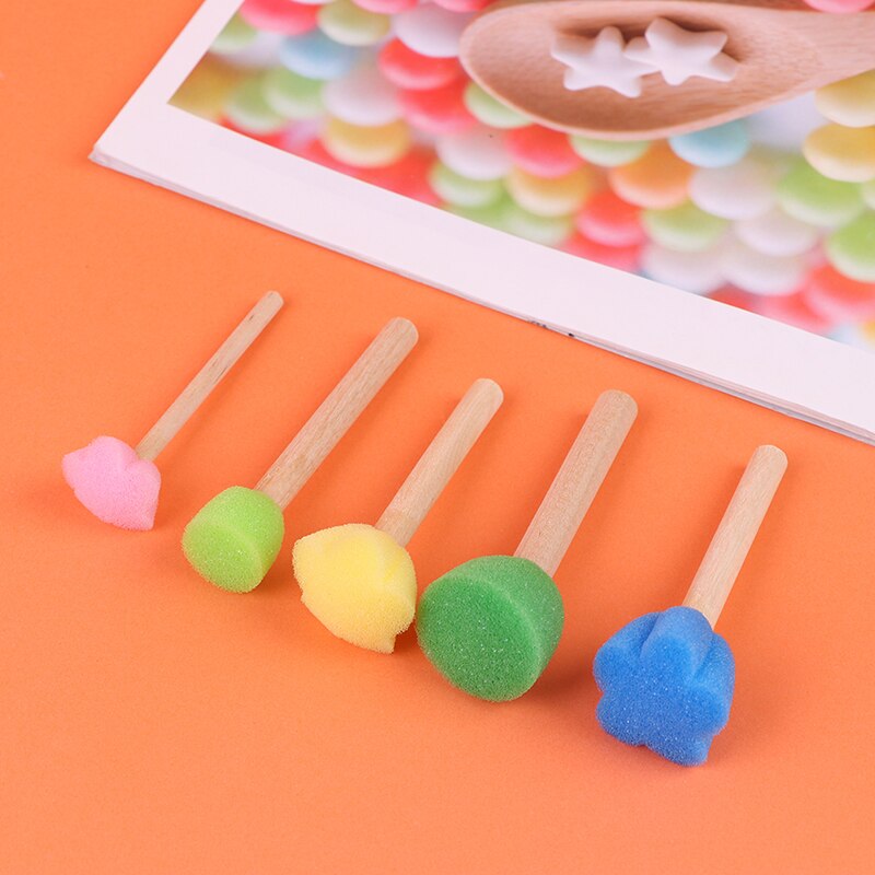 5 stücke freundlicher Kleinkind Schwamm Stempel Pinsel Bausätze Blume Zeichnung Spielzeug Für freundlicher Farbe Spielzeug Malerei Pädagogisches Spielzeug