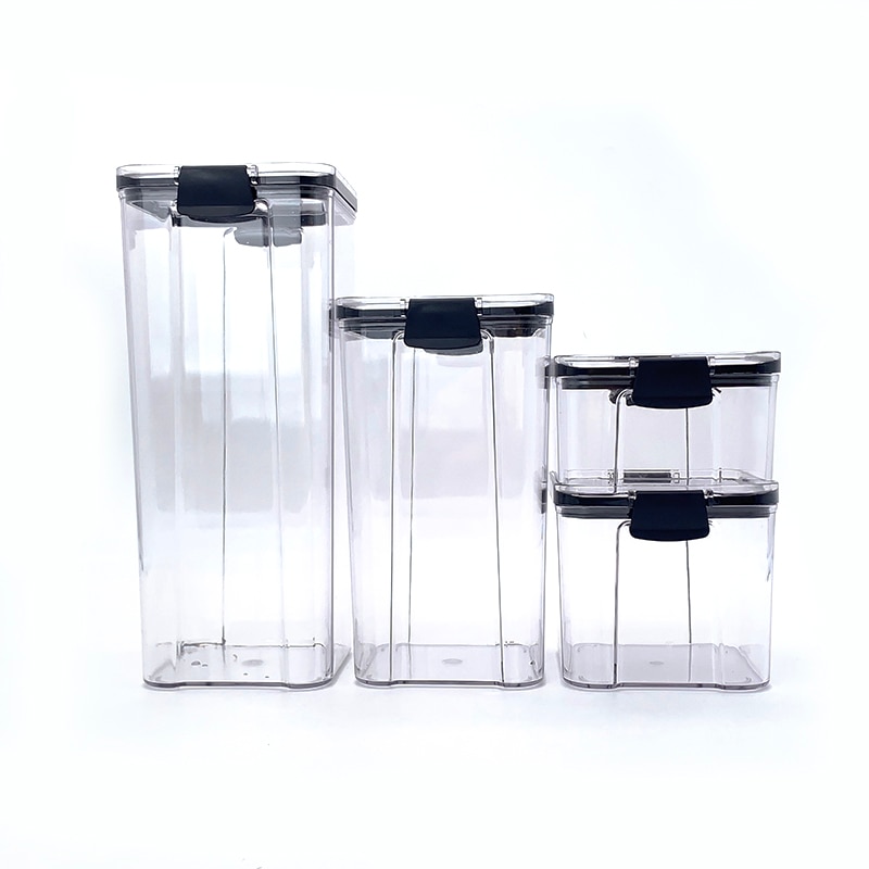 1800ml Dry Food Storage Box Food Containers Transparent Stackable Kitchen Spaghetti Noodles Sealed Tank Cans Organizers bottles
