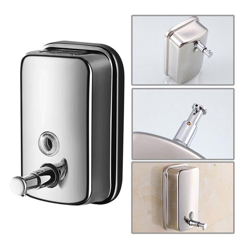 500ml 800ml Wall Mounted 304 Stainless Steel Hand Wash Liquid Soap Dispenser Manual Liquid Shower Gel Box Hanging Dispenser