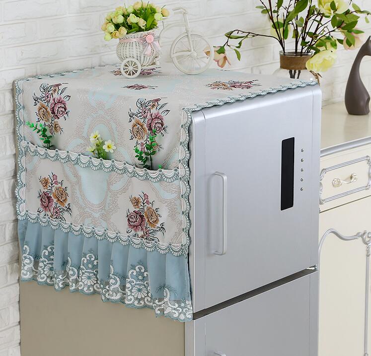 Fyjafon køleskab dækker støvdæksel dekoreret trykte køkken støvtætte dæksler med opbevaringspose 55*130/60*180/70*180: Mønster 1 60 x 180cm