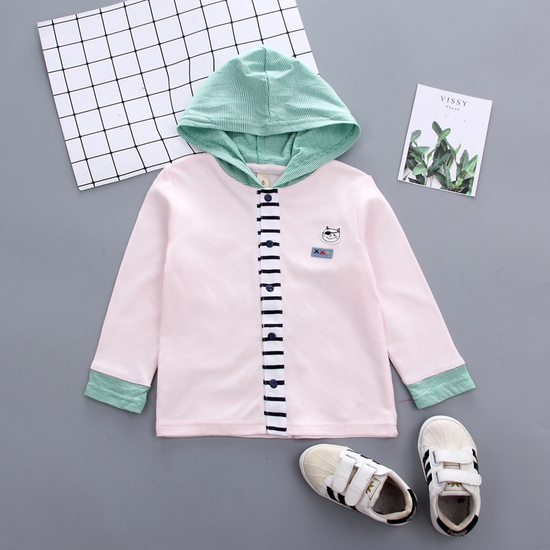 Brand Baby Jas Peuter Baby Boy Meisjes Piraat Jas Uitloper Kids Jas Herfst Katoen Knop Patchwork Hoed: Roze / 18m