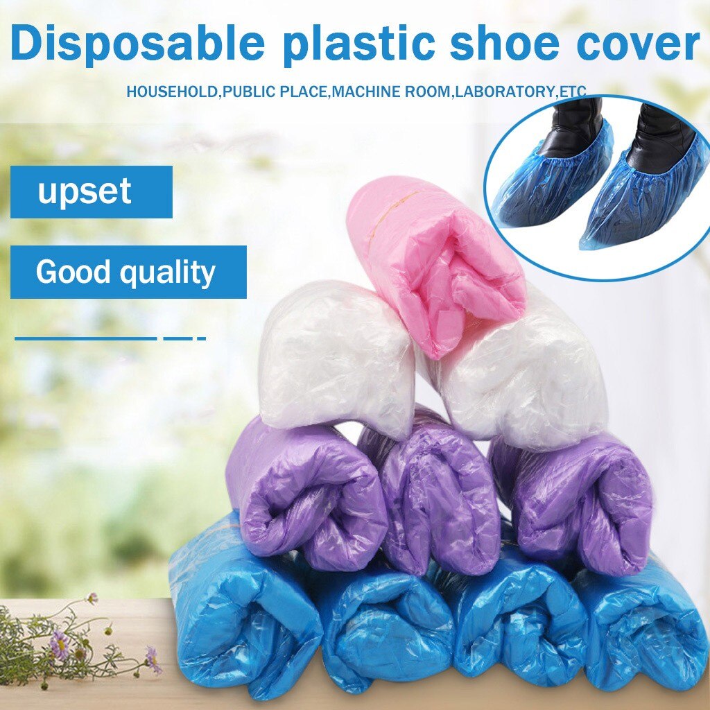 100/200pc copriscarpe protettivo copriscarpe in plastica impermeabile copriscarpe antiscivolo per escursionismo antipioggia per esterni addensare 15x40cm # SRN
