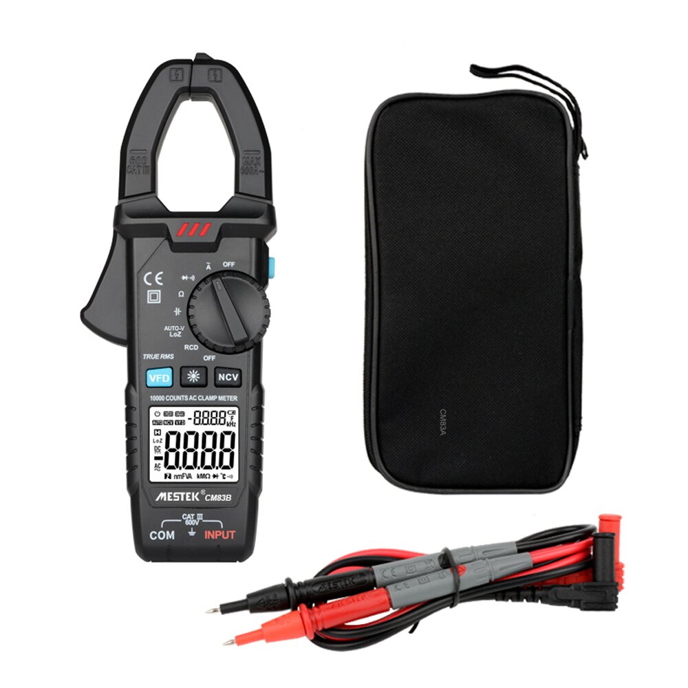 MESTEK Digital Clamp Meter 600A AC Current 600V AC/DC Voltage Capacitance Measurement Data Hold Backlight NCV Tester Multimeter: CM83B