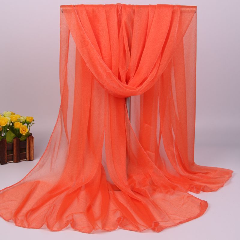 Women Chiffon Scarves Lady Soft Long Shawl Wrap Scarf Solid Color: color 4