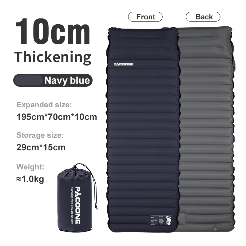 Pacoone Outdoor Isomatte Camping aufblasbare Matratze eingebaute Pumpe ultraleichte Luftkissen Reise matte mit Kopfstütze für Trave: violet