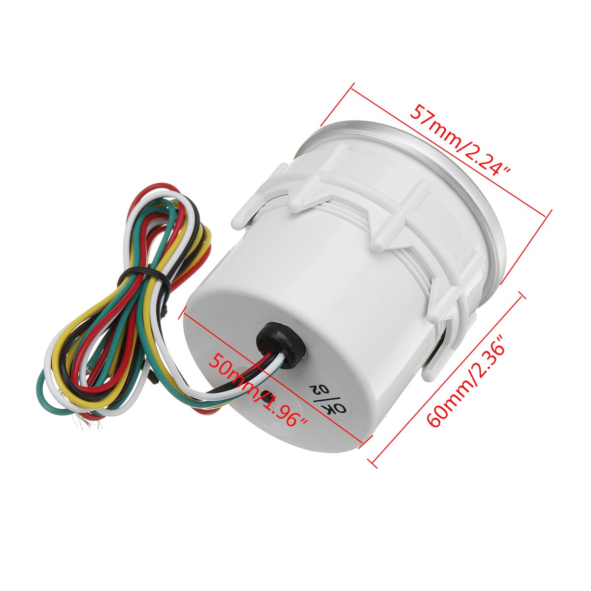 White Carbon Fiber Face 2'' 52mm Car Tachometer Gauge Yellow LED Display 12V 0-8000 RPM Universal Auto RPM Meter