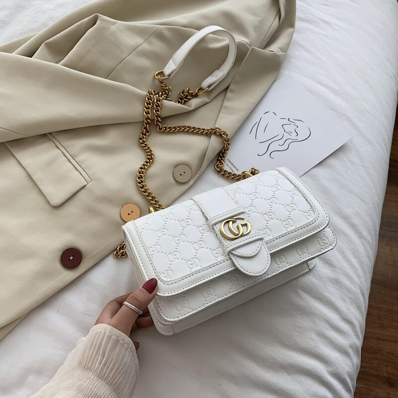 Women Purple Underarm Bag Soft PU Leather Retro Solid Color Ladies Baguette Handbags Girls Small Shoulder Bags: white