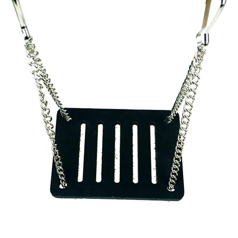 Cute Parrot Hamster Swing Hanging Gadget Cage Hamster Toy Chinchilla Amuse Mouse Pet Bridge Accessories Supplies: Black