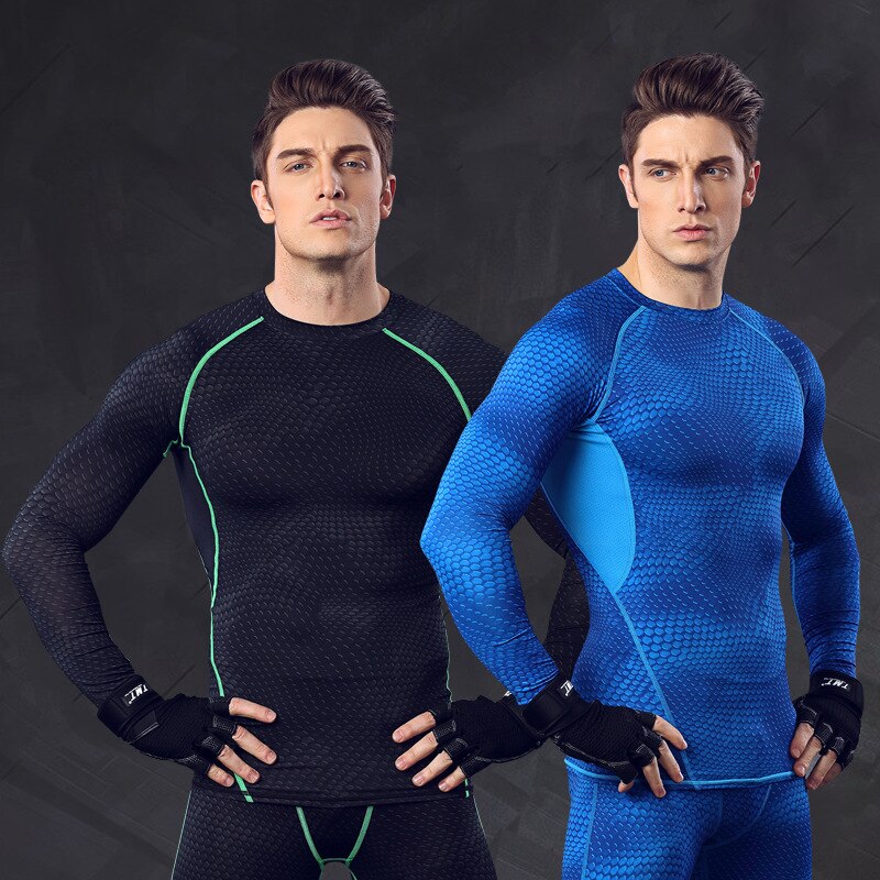 Brand Fitness Men Long Sleeve Tops Quick Dry Workout Breathable compression sweat underwear men Fitness clothing