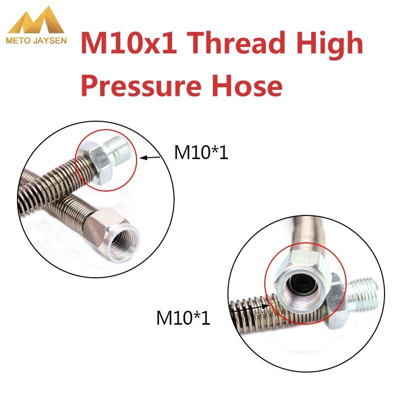 50CM M10x1 Male Female Thread High Pressure Hose for Air Refilling Nylon Hose 300Bar 4500Psi