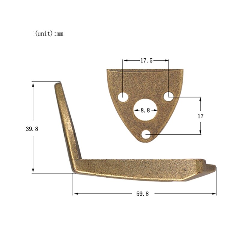 Brons Metalen Driehoek Mandoline Staartstuk Onderdelen Voor 8 String Gebogen Top Mandoline Vervanging