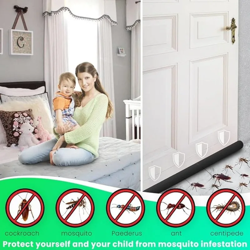 Flexible Door Gap Bottom Seam Sealing Bathroom Door Seal SoundProof Dust Strip Waterproof Guard Sealer Stopper Double Stick