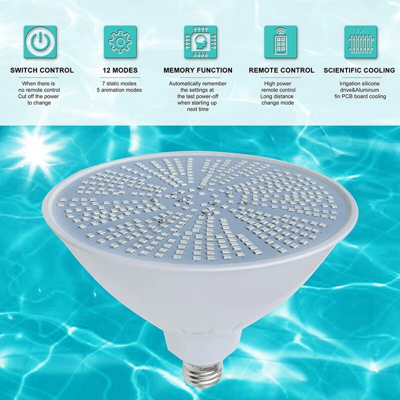 Pool Light Bulb 120V 40W RGB Color Changing LED Pool Light For Inground Pool Replacement For Pentair And Hayward Fixture
