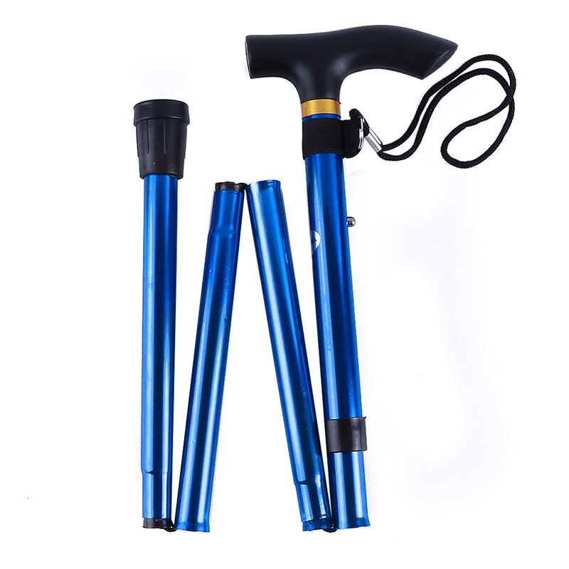 Collapsible Telescopic Folding Cane Elder Cane Walking Trusty Sticks Elder Crutches For Mothers The Elder Fathers: blue