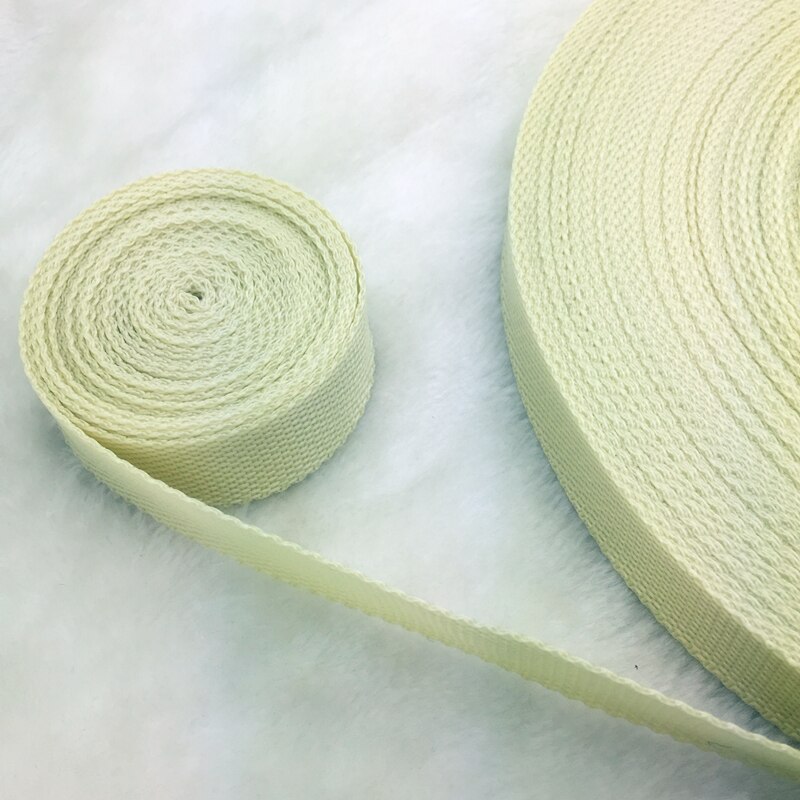 Correa de cinta de nailon para manualidades, 2 yardas/lote, 25mm, para mochila, bolsas de flejado, accesorios para perros: Ivory