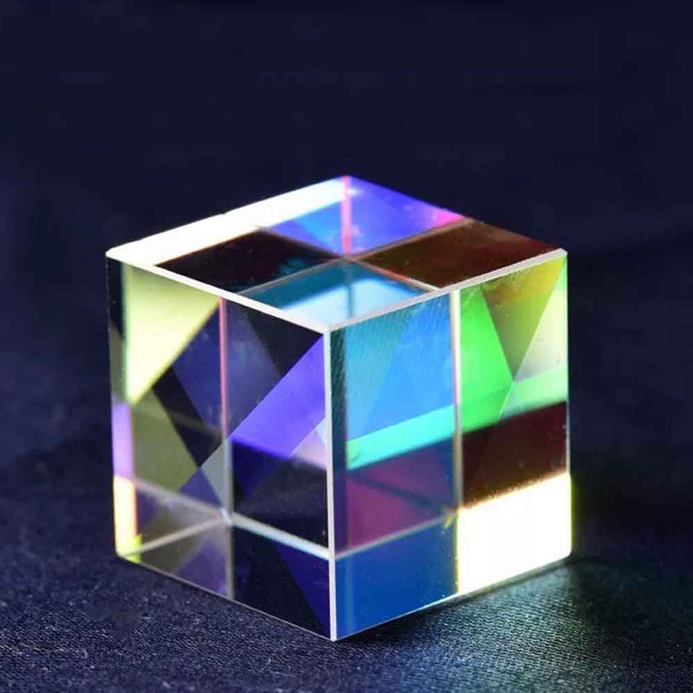 Optical Glass X-cube Dichroic Cube Prism RGB Combiner Splitter Educational Tool Cube