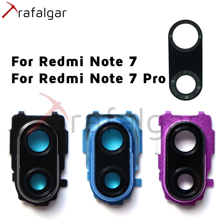Camera Frame Voor Xiaomi Redmi Note 7 Pro Camera Glas Lens Voor Redmi Note 7 Terug Camera Frame + Achter glas Lens Note7 Vervanging