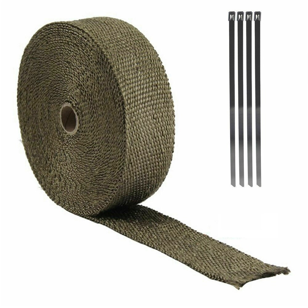 Tuyau d'échappement Anti-rouille avec bande de Protection en titane or, 10m, bande isolante thermique pour moto: Titanium gold