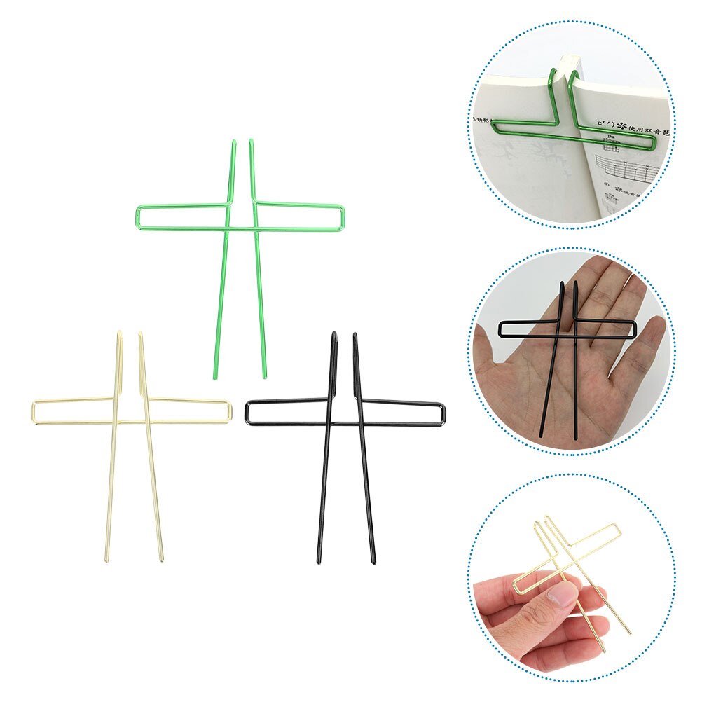 3Pcs Manual Page Fixing Clip Steel Book Page Anchor Book Page Holder
