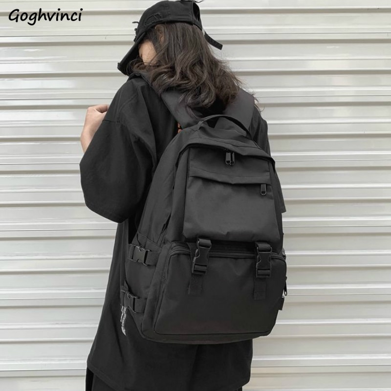 Zaini Delle Donne unisex chic per Il tempo libero Borsa Da Viaggio Grande Solido Semplice Harajuku Ragazzi di Modo Delle Donne di Grande Capacità di gusto Squisito Ulzzang Nuovo