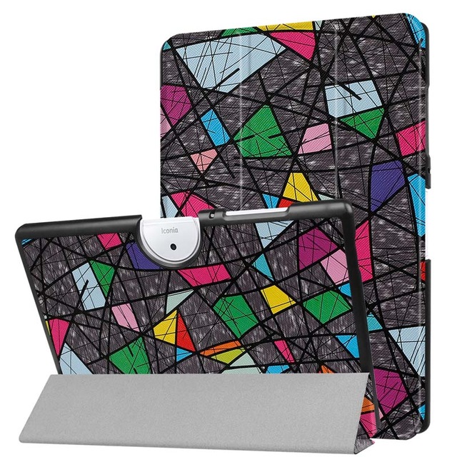 3in1 Magnetic Protective Cover Print Folio Stand PU Leather Case For Acer Iconia One 10 B3-A40 B3 A40 10.1'' Tablet +Film+Pen: color10