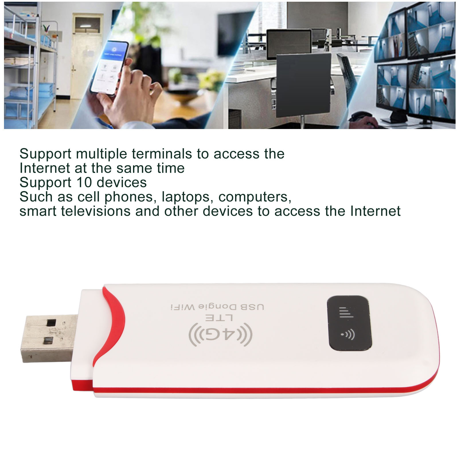 4G USB Mobile WiFi Hotspot WiFi portatile Multi dispositivi Supporto crittografia sicura ad alta velocità con slot per scheda SIM per laptop per TV