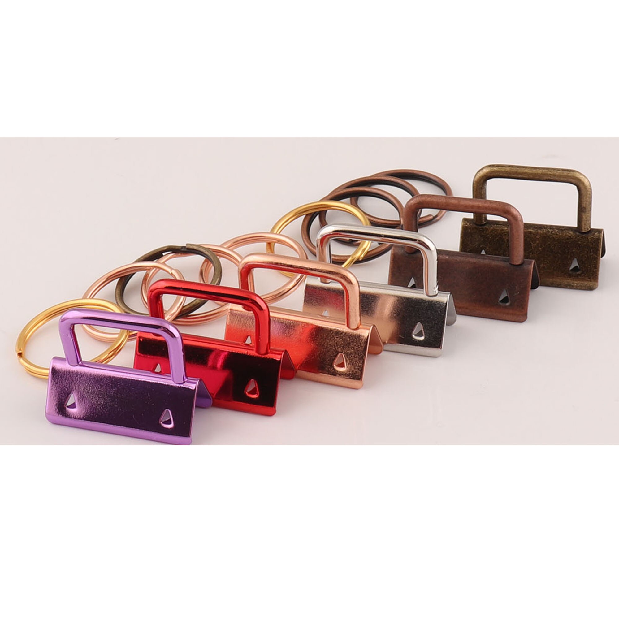 10 sets 32mm Key Fobs Hardware with Key Rings,1.25 Wristlets Key Chains Key Chain Webbing,Key Chains-1 1/4"