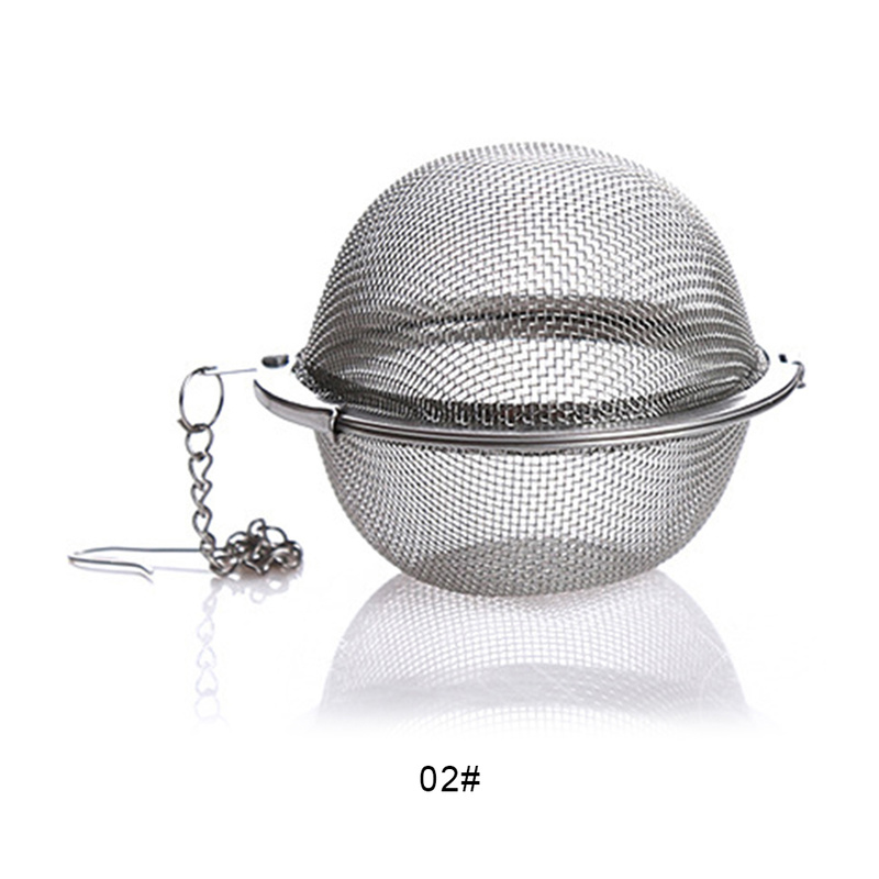 Tetilbehør 3 størrelse kuglelås af rustfrit stål krydderi tekugle si mesh infuser te filter te infuser
