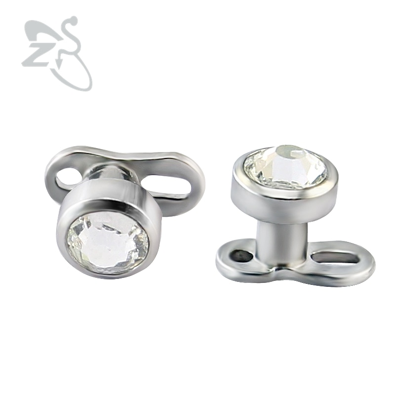 ZS micro dérmica Piercing Acero inoxidable Zirconia colorida con anclaje dérmico Piercings Top con anclaje dérmico piel Piercing de la superficie del buzo