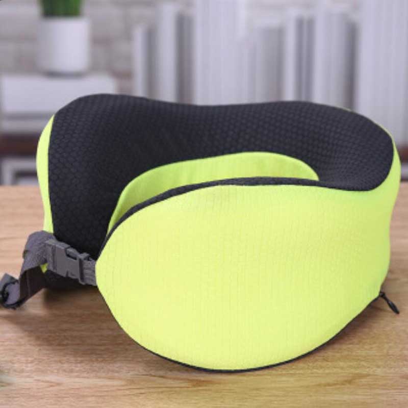 Appui-tête pliable coussin de voyage | Appui-tête pour avion bureau: yellow