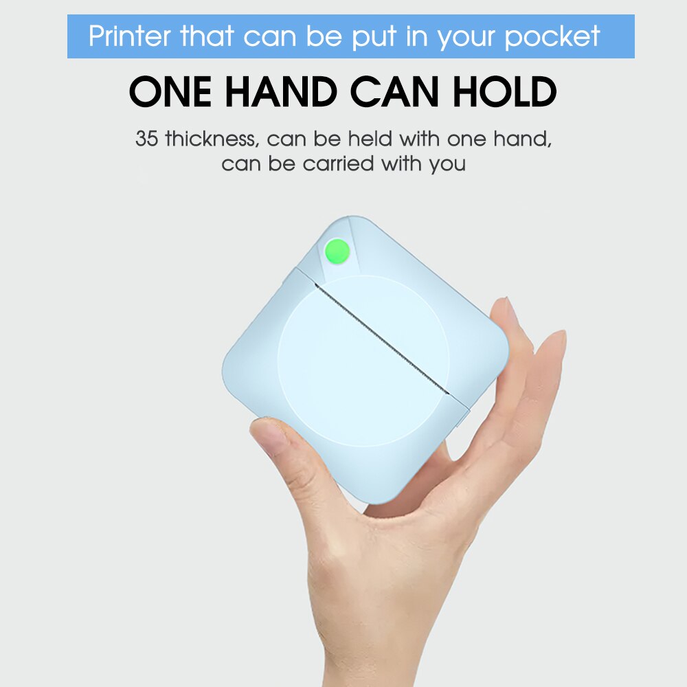 Portable Thermal Printer Student Wrong Question Printer Camera Wireless Bluetooth Pocket Printer with Printer Paper for Android