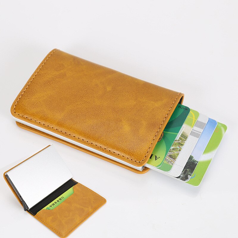 Taihaole Men Credit Card Holders Business ID Card Case Automatic RFID Card Holder Aluminium Bank Card Wallets