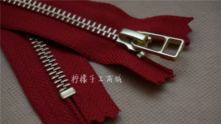 YKK5 metal gold copper closed zipper 15-50cm red clothing pockets patchwork with