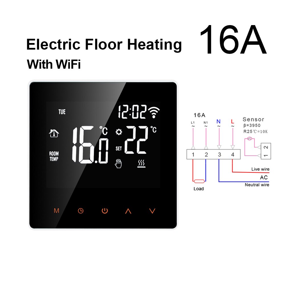 Wifi smart termostat elektrisk gulvvarme vand gaskedel temperatur trådløs fjernbetjening af tuya google home alexa: Wifi-opvarmning
